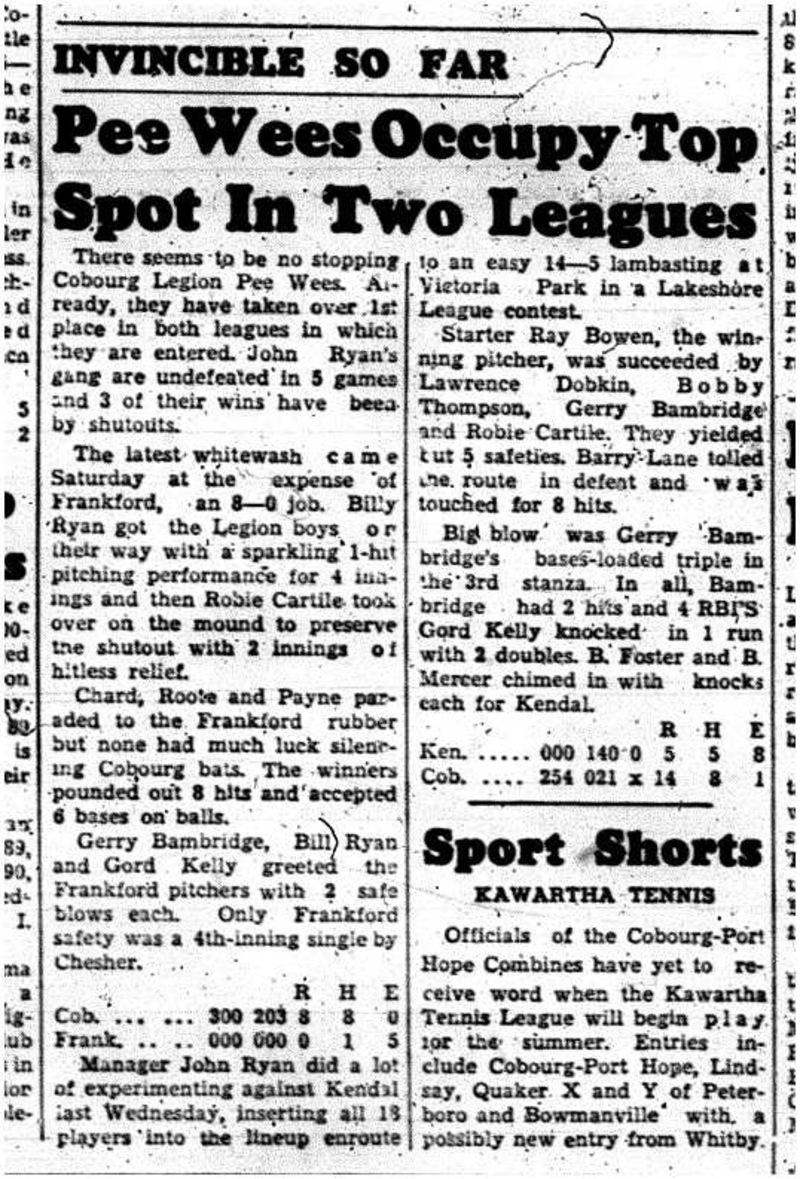 1961-06-07 Baseball -PeeWees tops in 2 Leagues