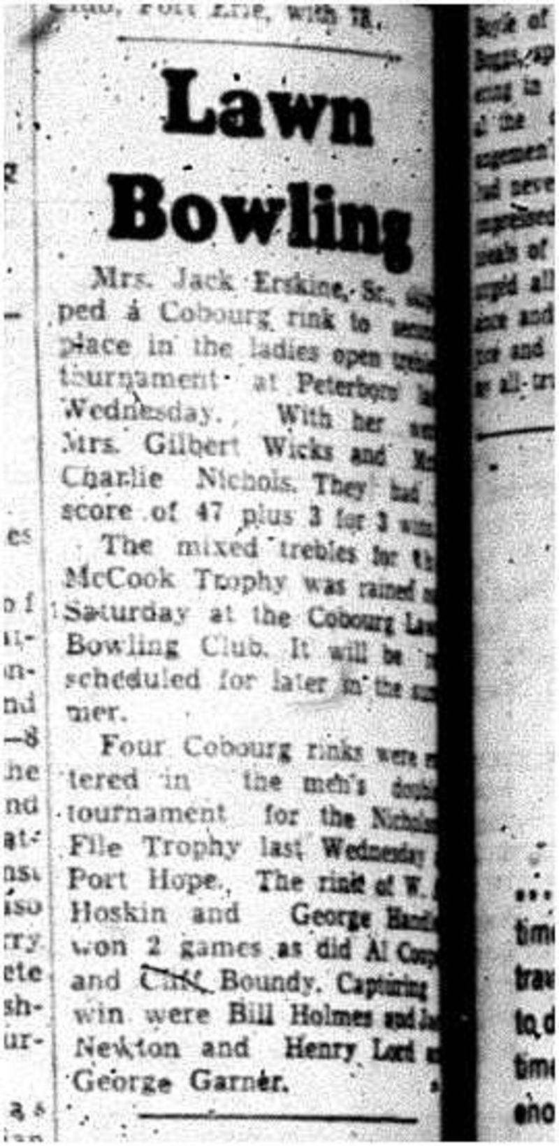 1961-07-19 Lawn Bowling -Peterborough Tourney