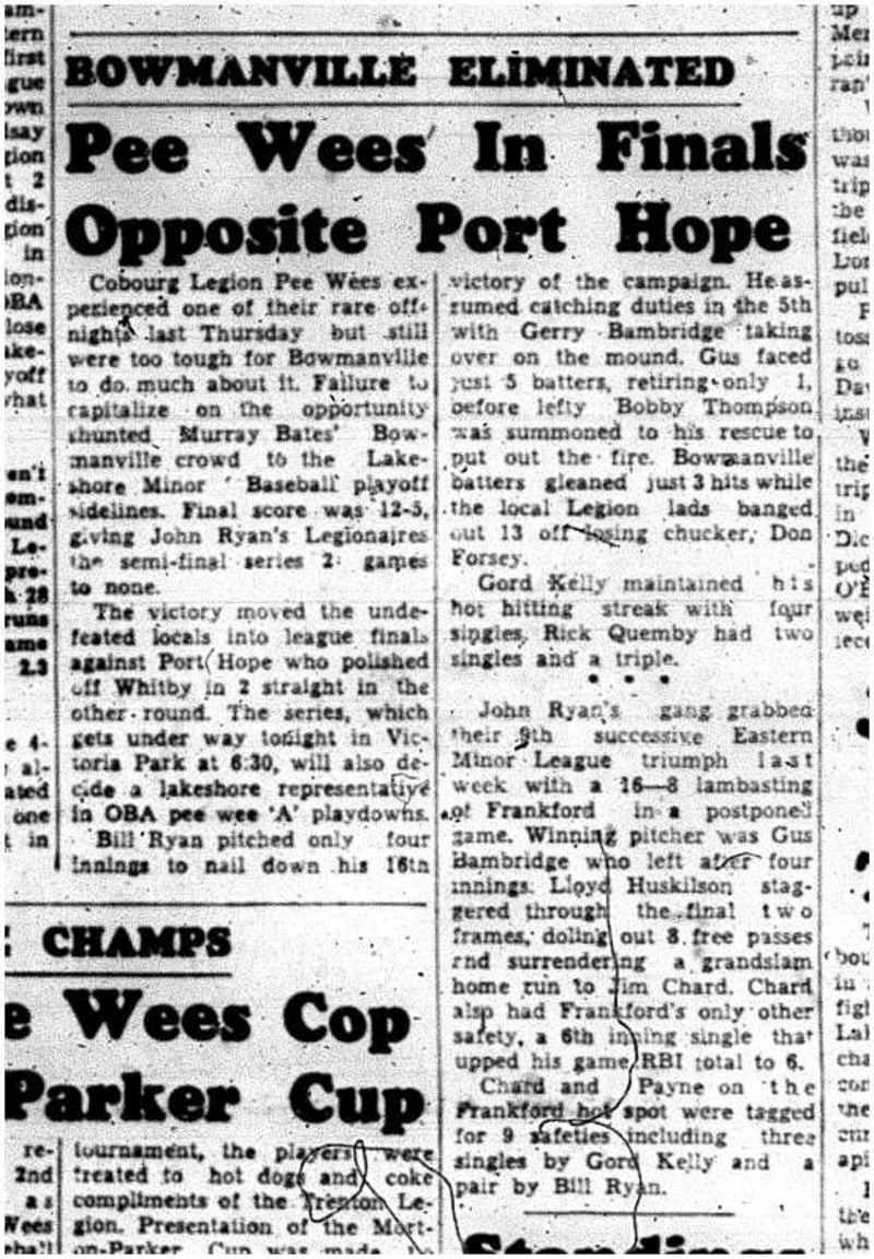 1961-08-02 Baseball -PeeWees vs PH in finals