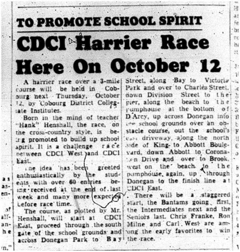 1961-10-04 School -Harrier Race Scheduled