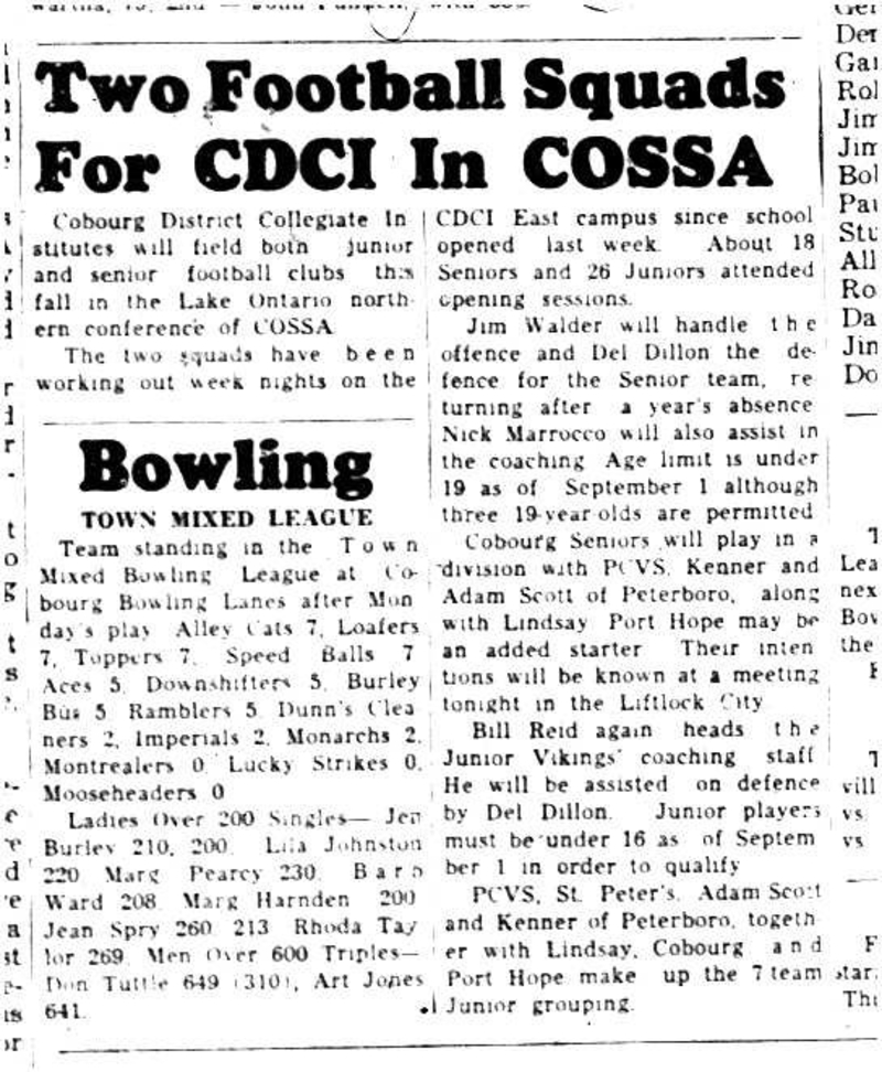 1962-09-12 School -CDCI Football Seniors & Juniors preparing