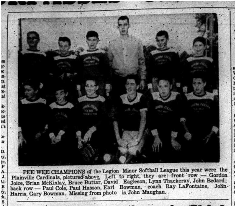 1962-10-31 Softball -Plainville Legion PeeWee Champs