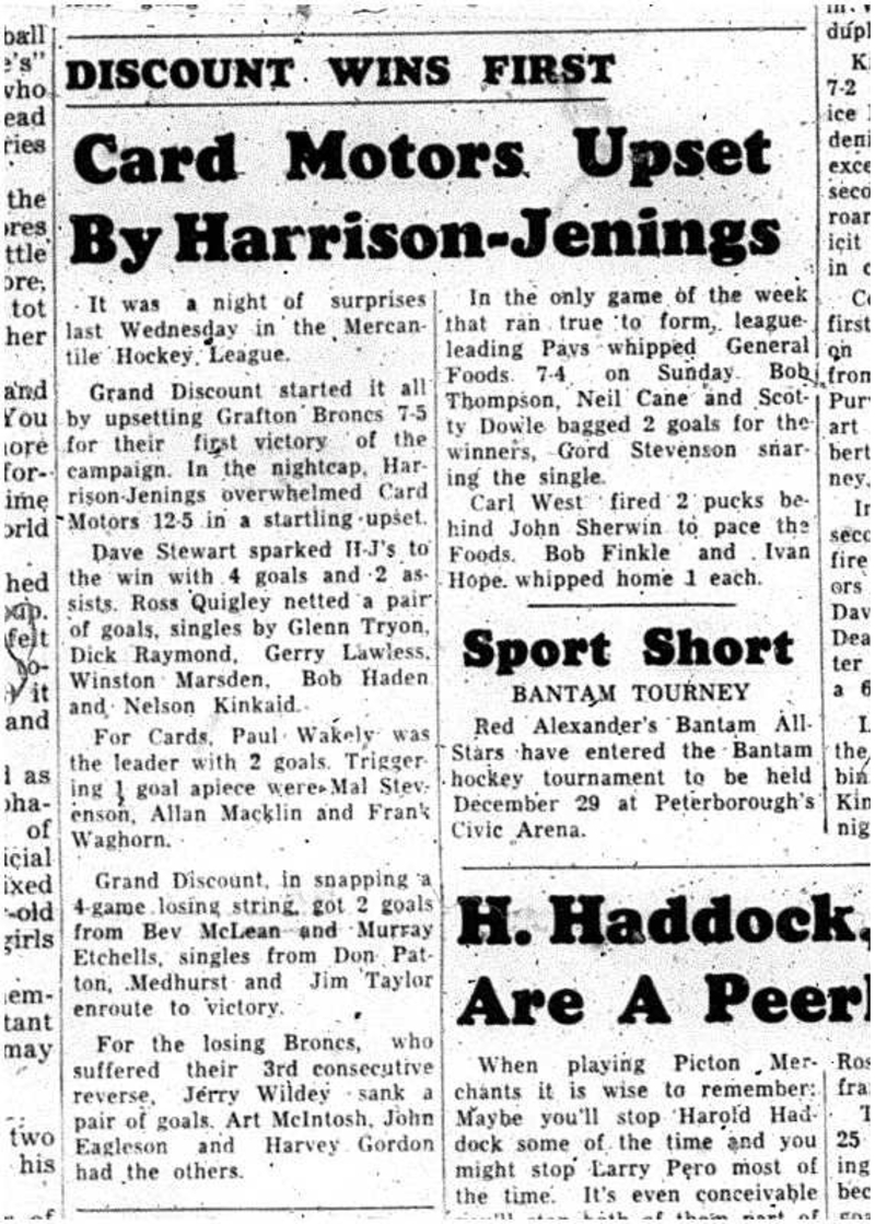 1962-12-12 Hockey -Mercantile League