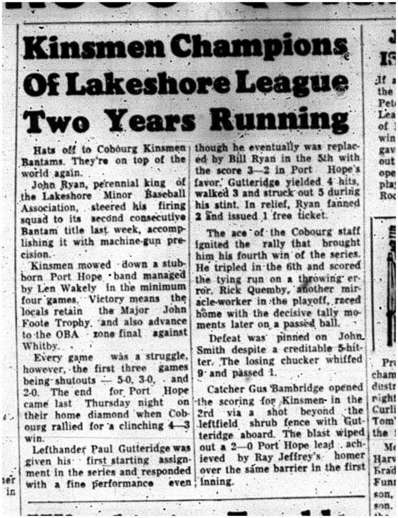 1963-08-14 Baseball -Bantams Champions