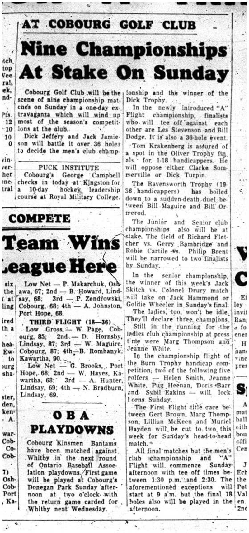 1963-08-14 Golf -Championship Matches