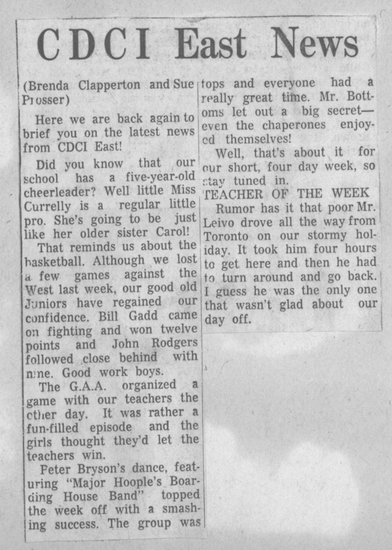 1968 School -CDCI East News