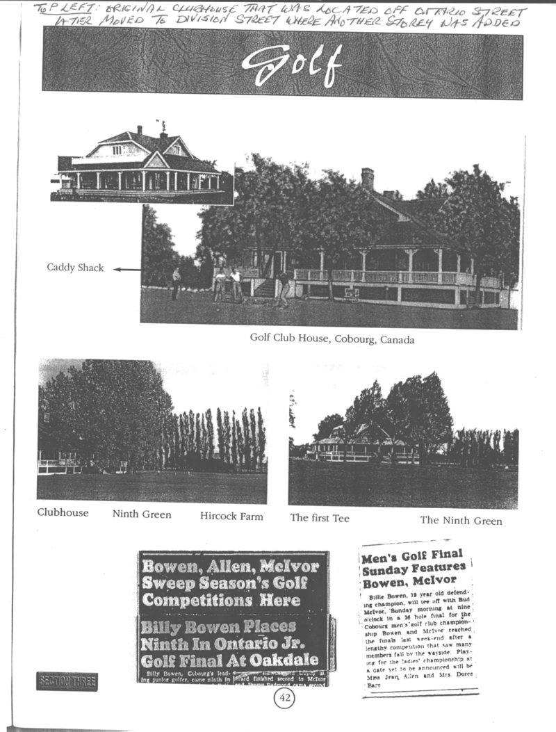 1893-00-00 Golf -Cobourg Club History3