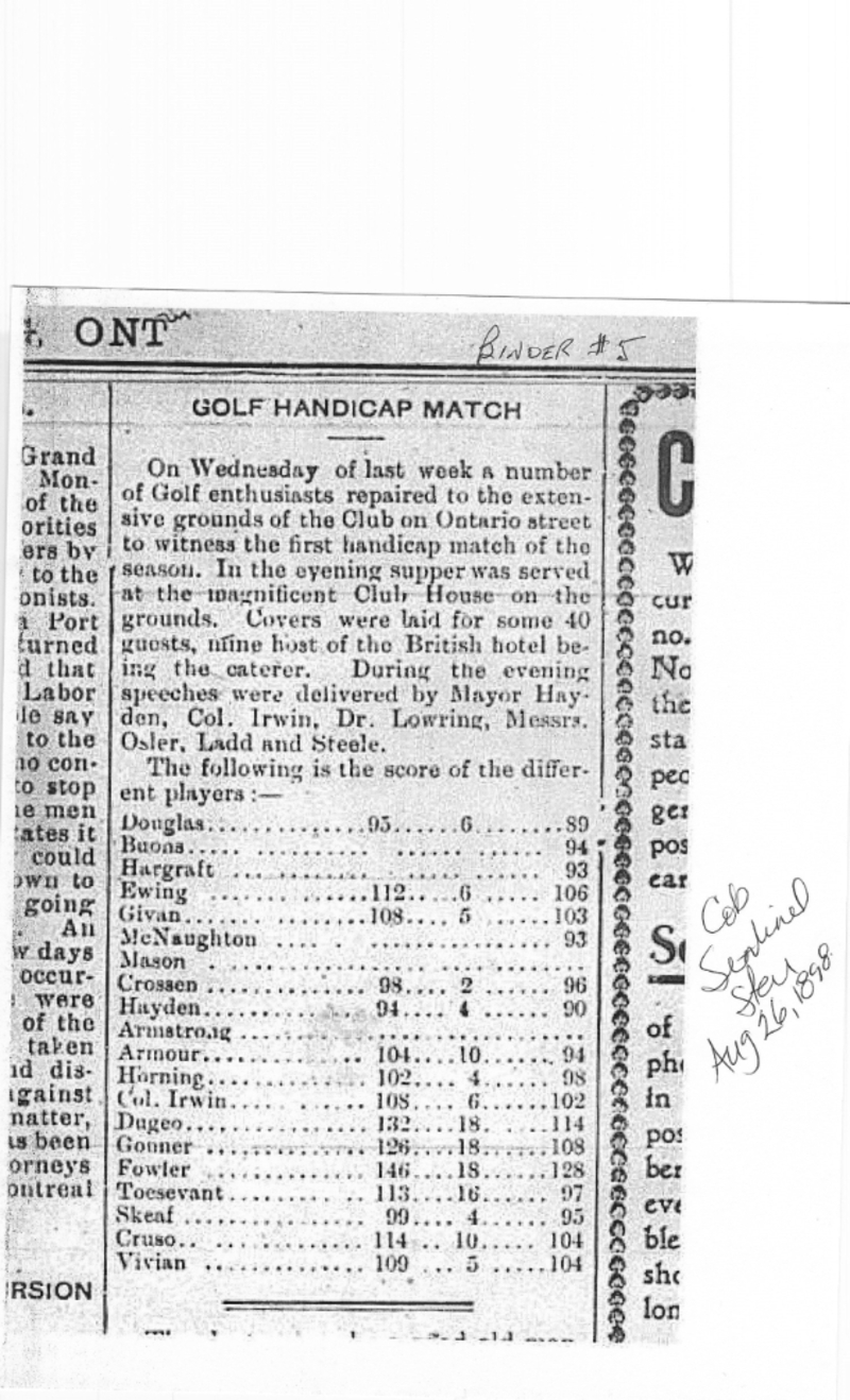 1898-08-26 Golf -OpeningSeason