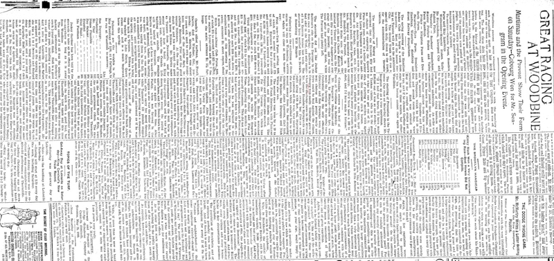 1900-05-28 Horse Racing -Woodbine-TO Star