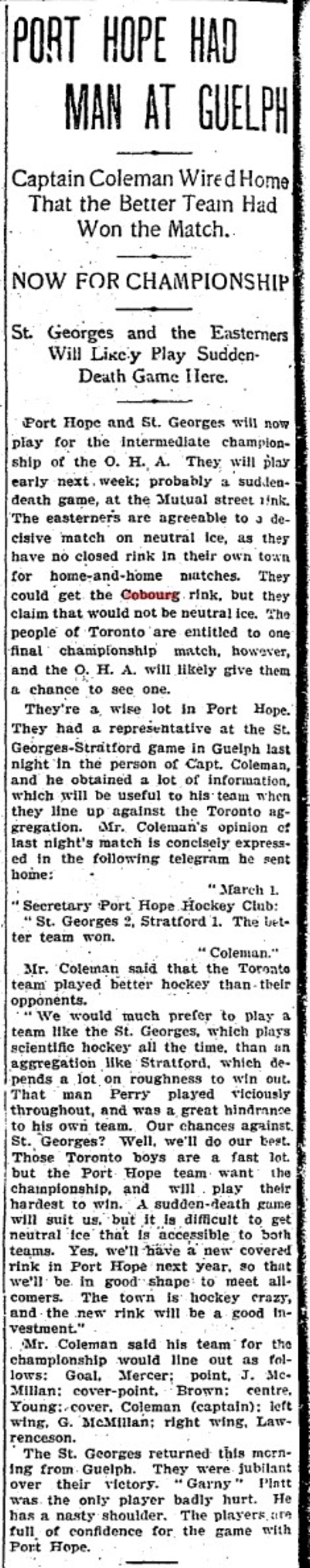 1901-03-02 Hockey -Intermediate Championship-PH vs St