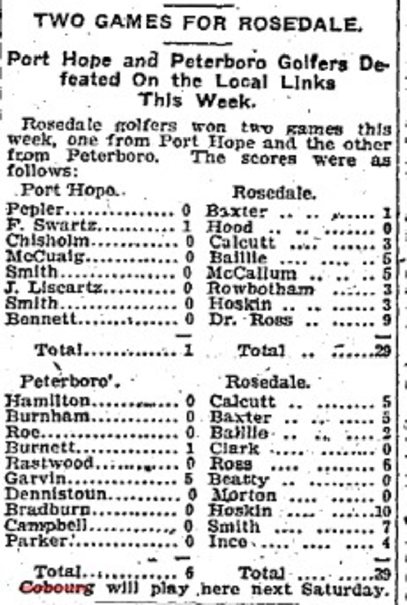 1901-08-17 Golf -Rosedale vs PH-TO Star
