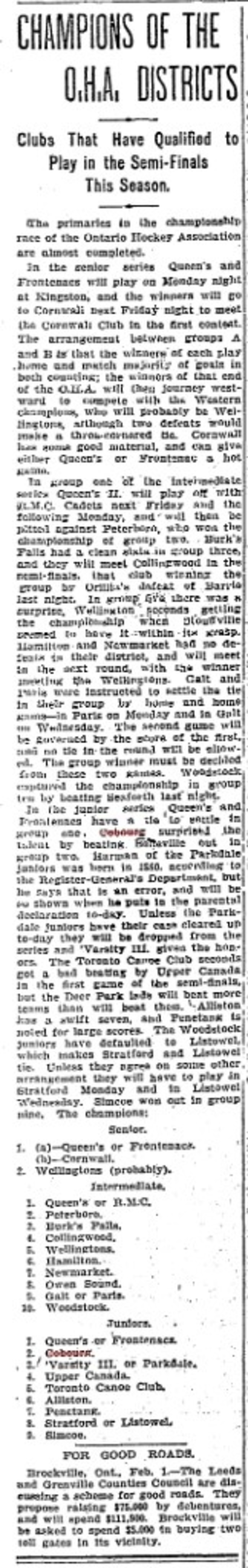 1902-02-01 Hockey -Champions of the OHA Districts-TO Star