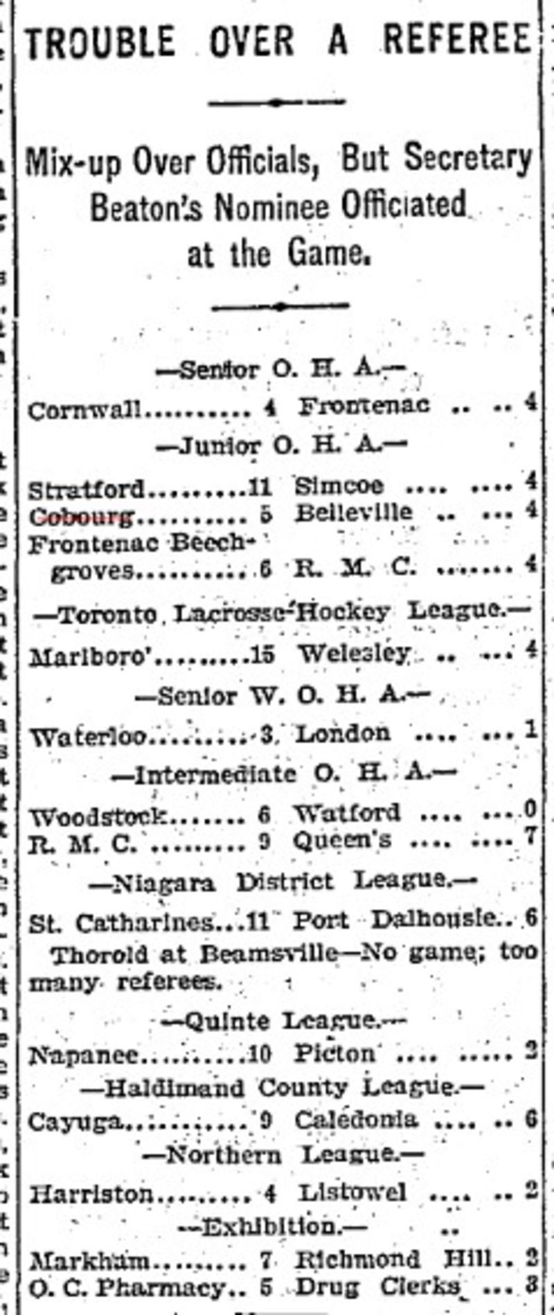 1902-02-08 Hockey -OHA Junior Cobourg vs Belleville-TO Star