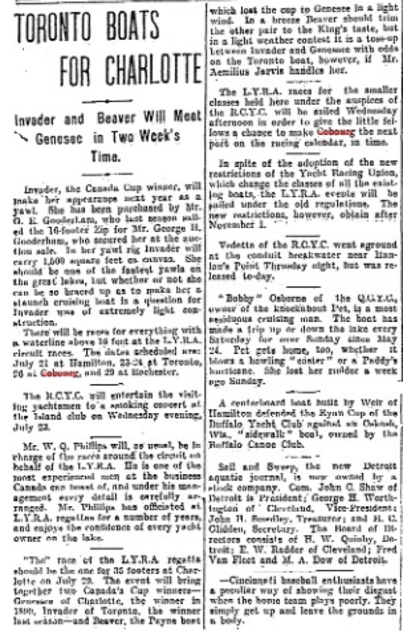 1902-07-12 Yacht Racing -LYRA Races start-TO Star