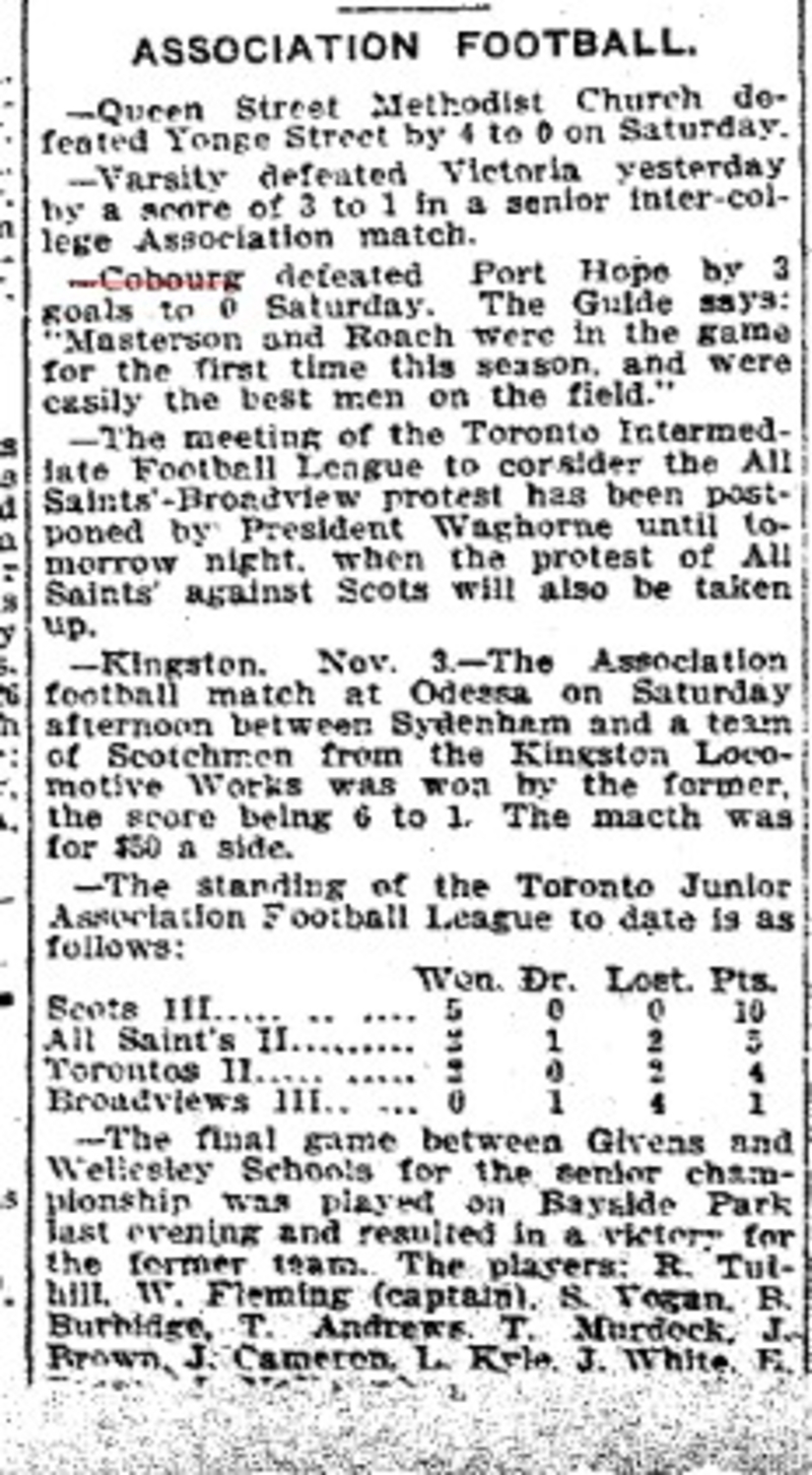 1902-11-04 Football -Cobourg vs PH-TO Star