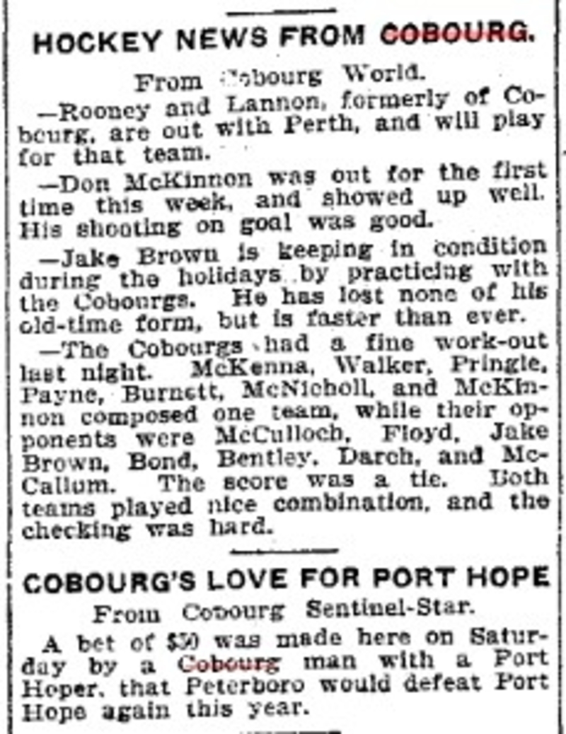 1902-12-27 Hockey -Hockey News From Cobourg-TO Star
