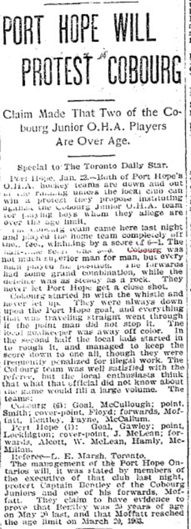 1904-01-23 Hockey -PH to Protest Against Cobourg-TO Star