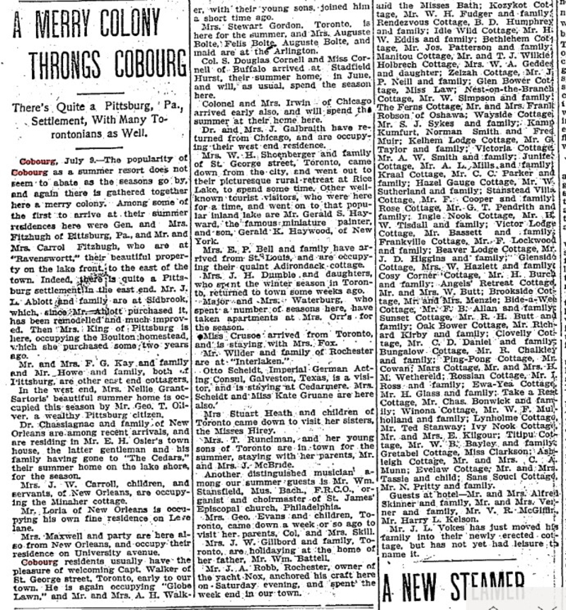 1904-07-09 Sports -Summer residents arrive-TO Star