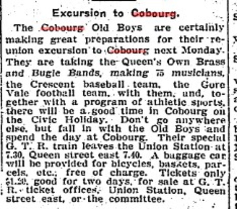 1904-07-27 Sports -Cobourg Old Boys plan event-TO Star