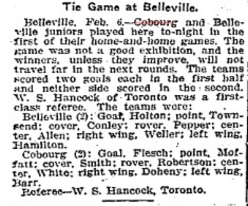 1905-02-07 Hockey -Juniors vs Belleville