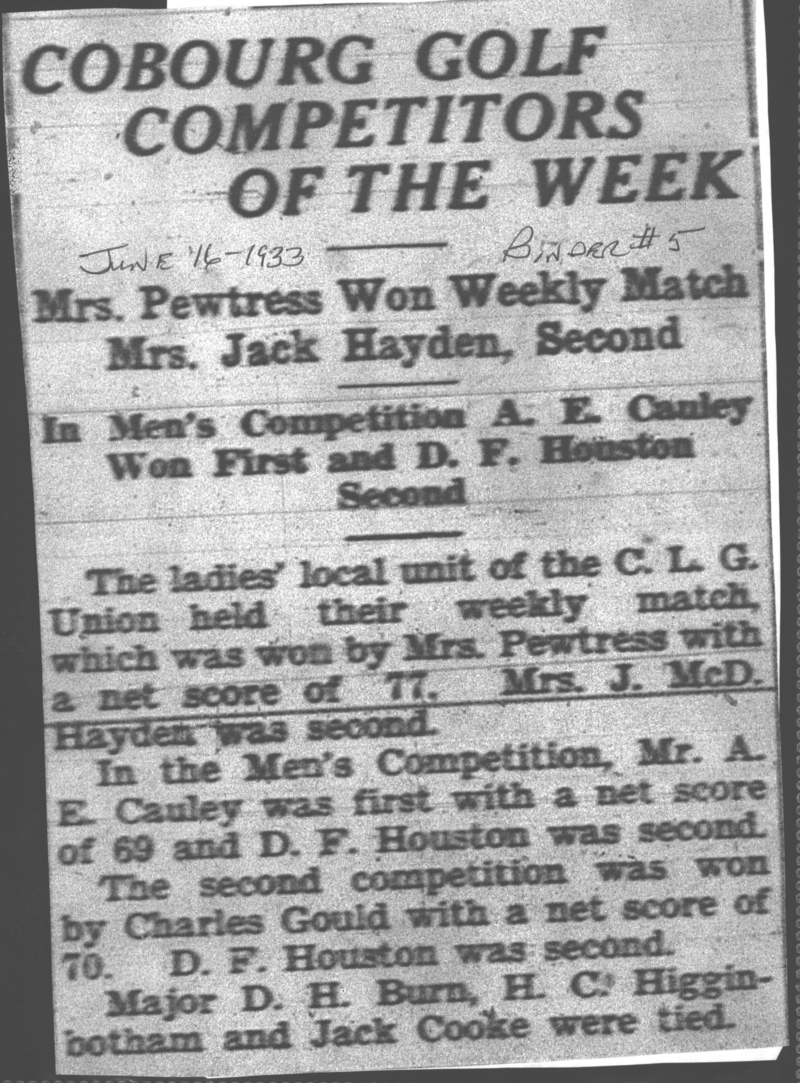 1933-06-16 Golf -Golf News