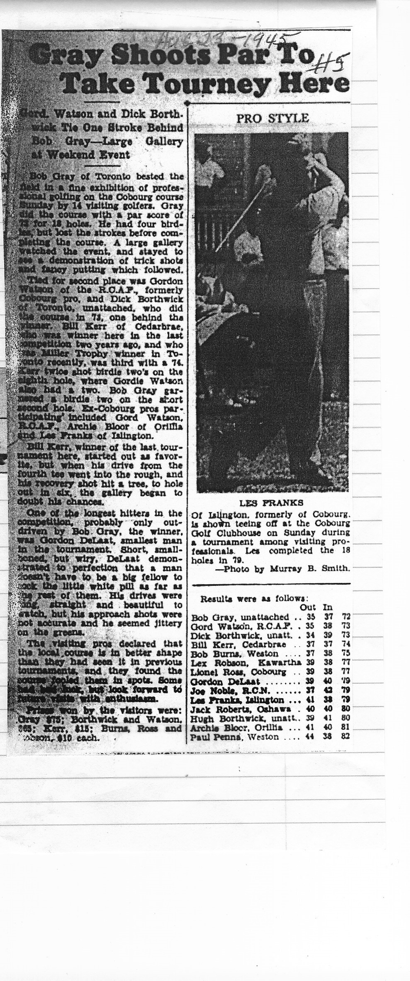 1945-08-23 Golf -Pro Golf Tournament