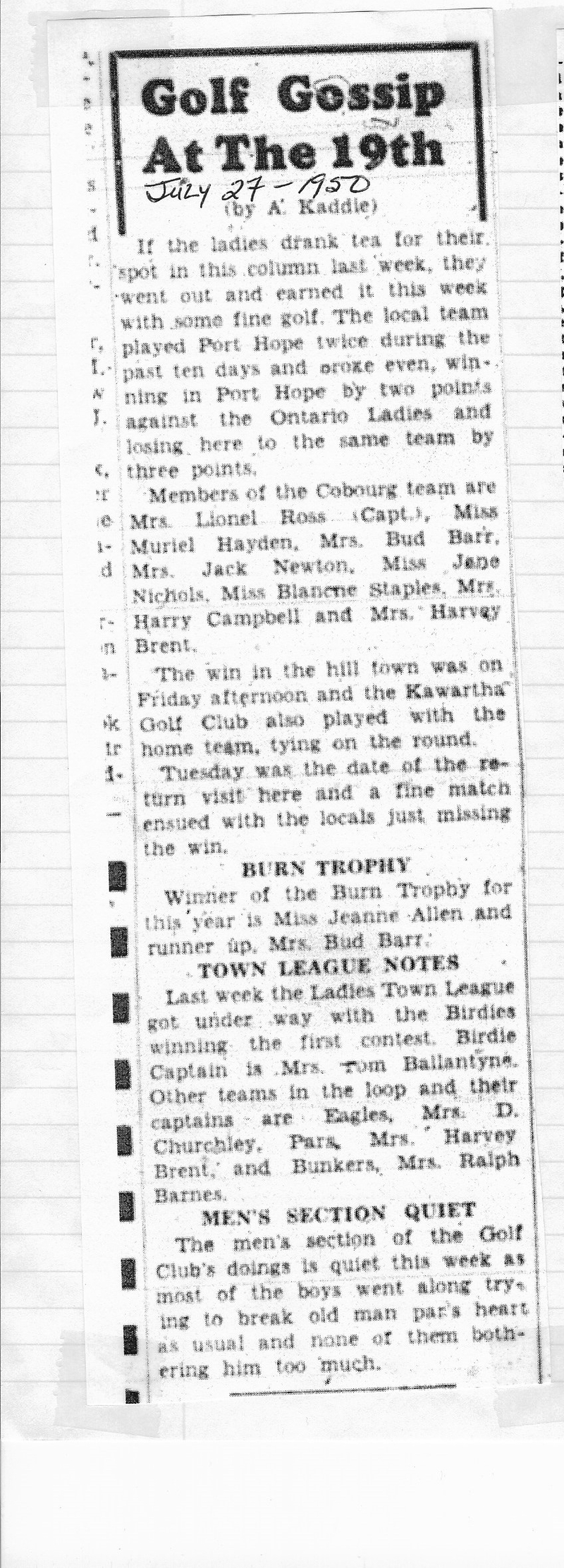 1950-07-27 Golf -Gossip