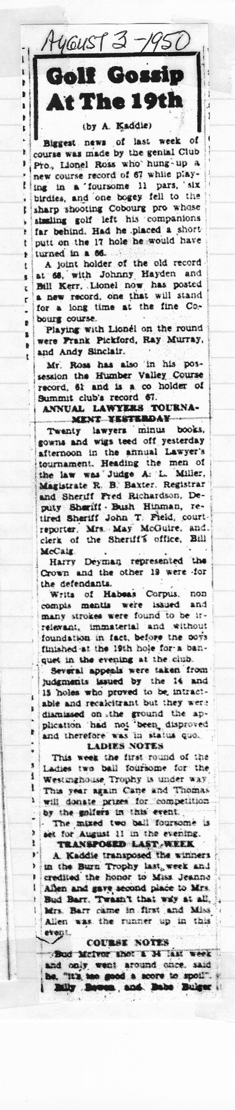 1950-08-03 Golf -Gossip