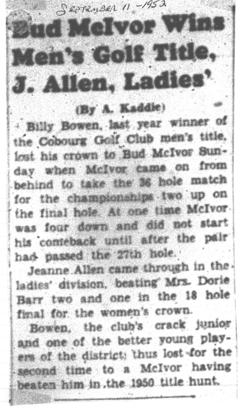 1952-09-11 Golf -Mens & Ladies Championships