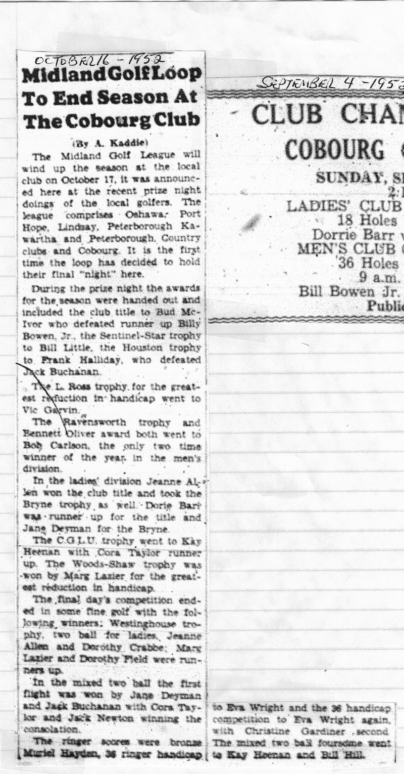 1952-10-16 Golf -End of season play