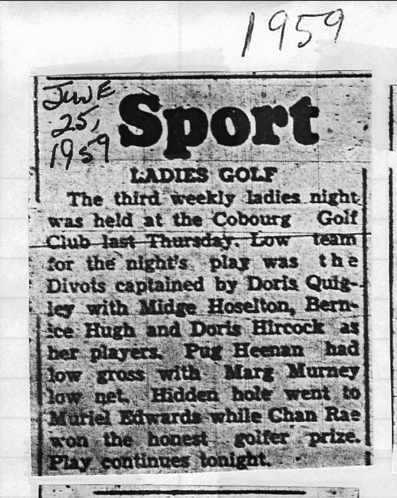 1959-06-25 Golf -Results