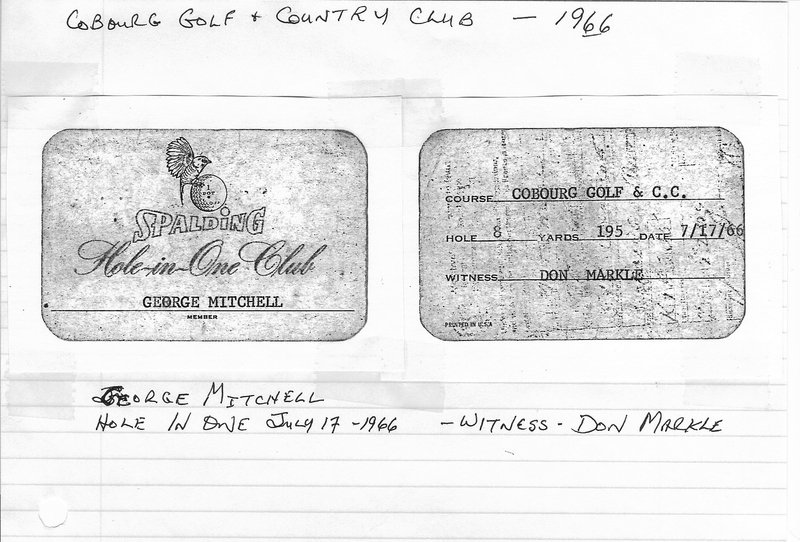 1966-07-17 Golf -George Mitchell Hole-in-One Club Card