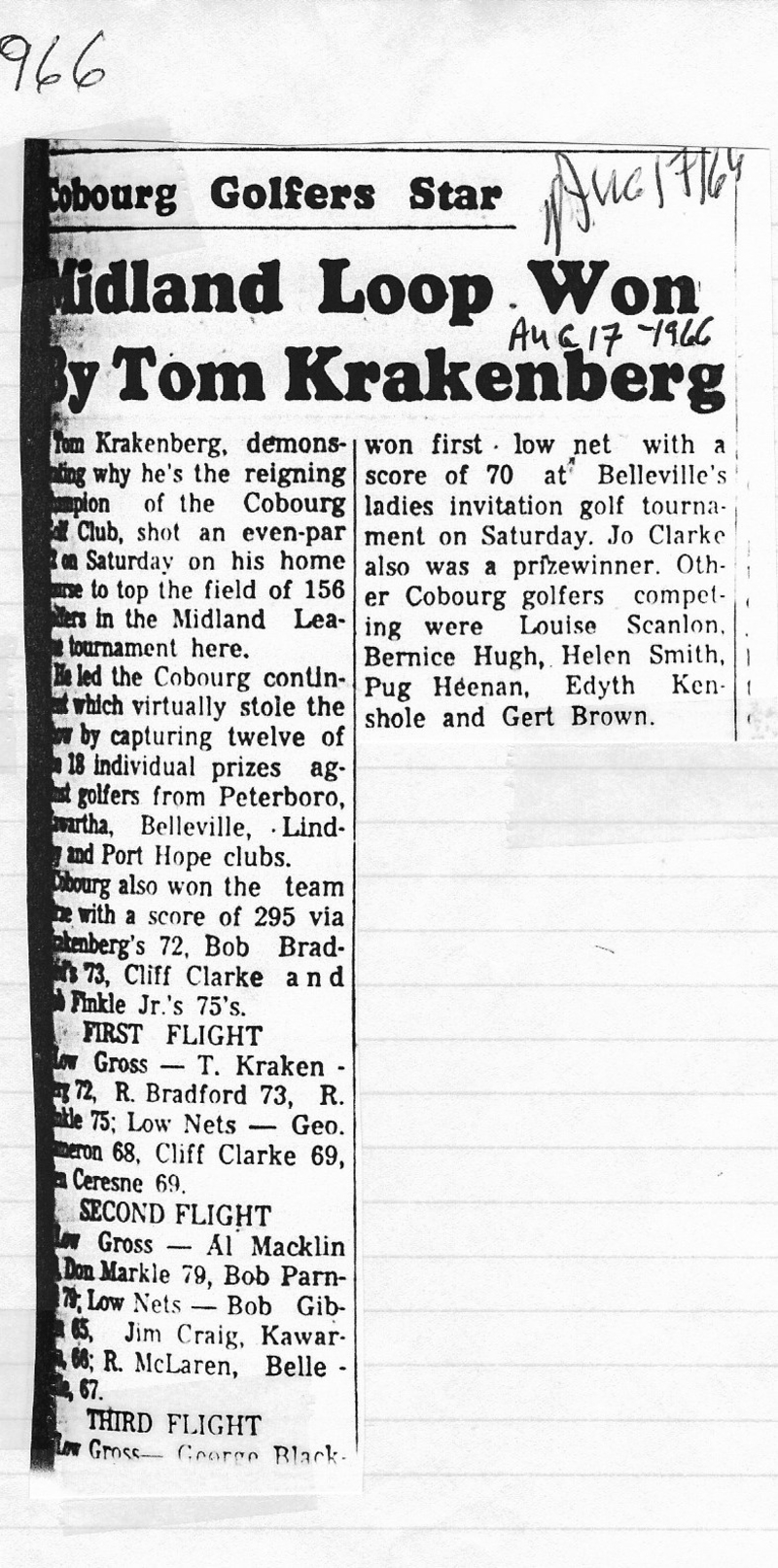 1966-08-17 Golf -Tom Krakenberg wins tournament