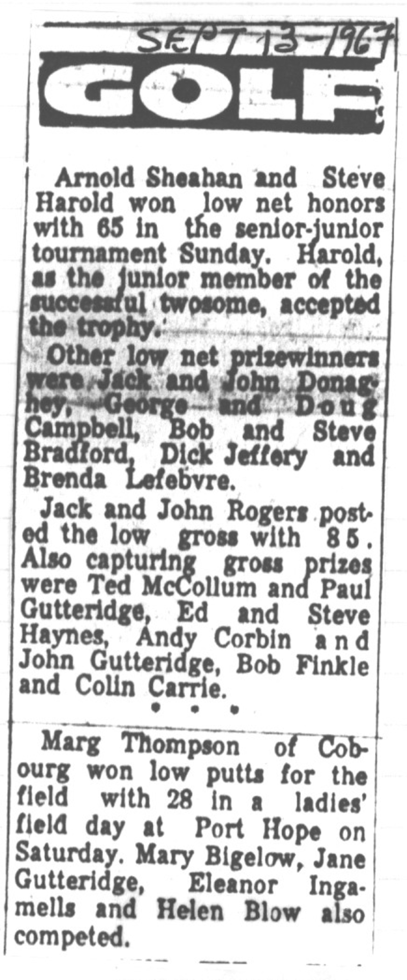 1967-09-13 Golf -Senior-Junior tourney