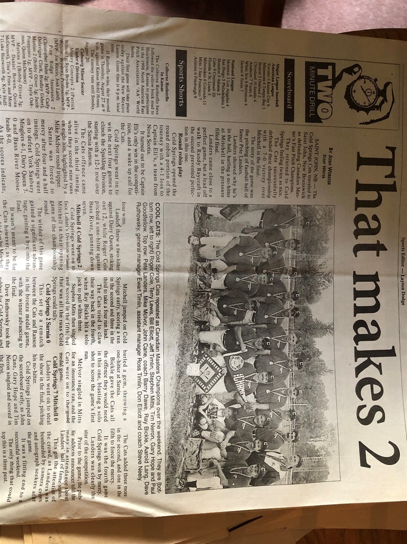 TL029-Cold Springs Cats- 2nd Canadian win