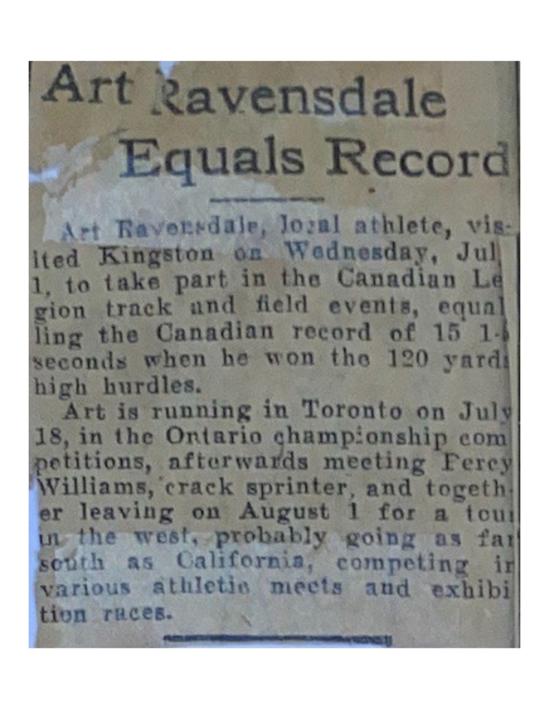 AR002-1931-07-03 Track and Field -Arthur Ravensdale-Kingston -Canadian Legion Track and Field Events