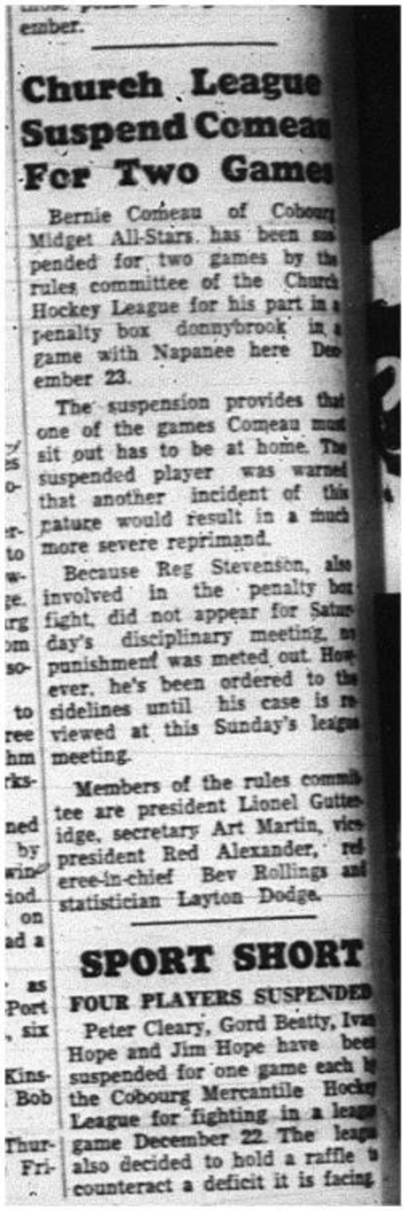 1964-01-01 Hockey -CCHL suspensions