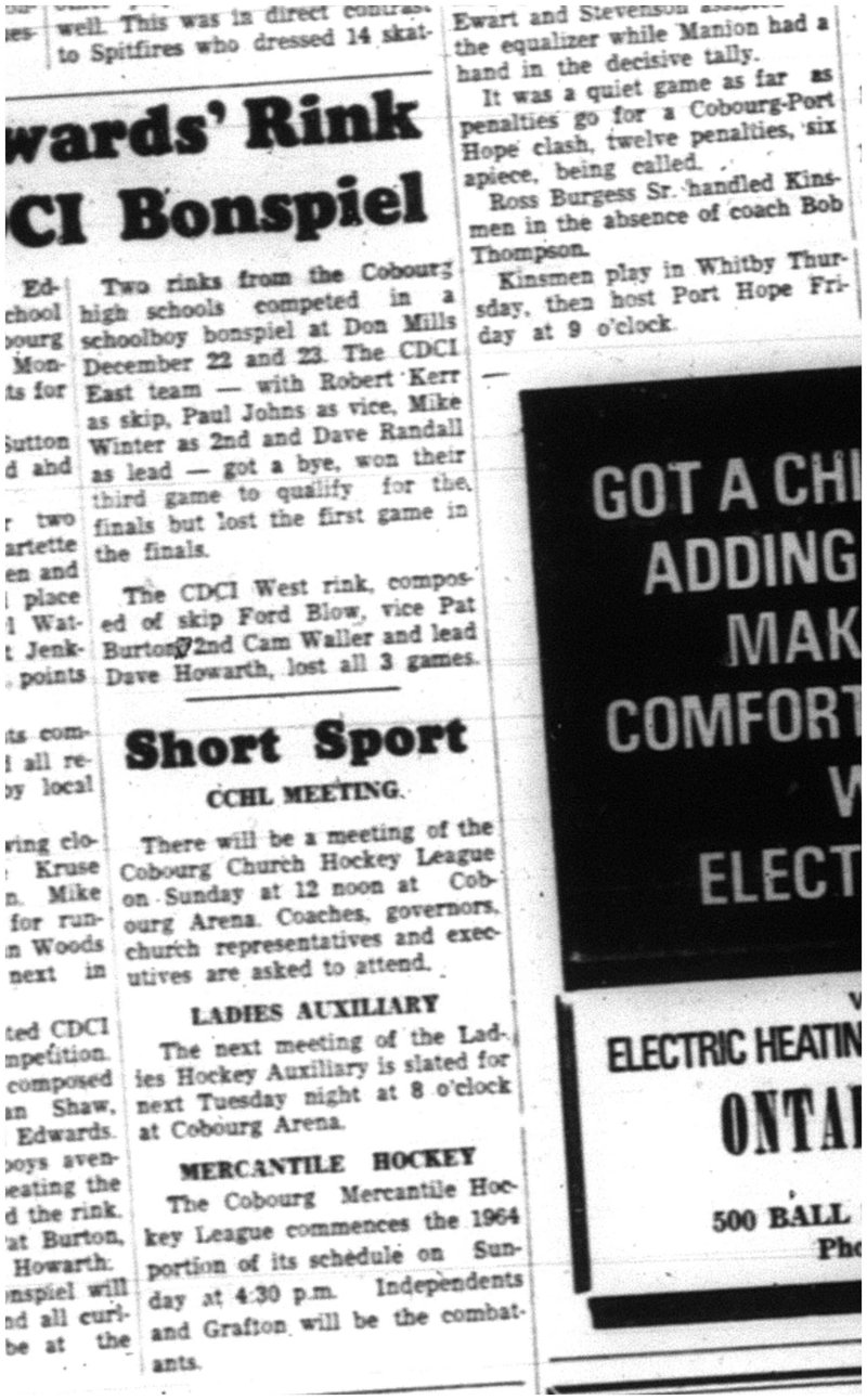 1964-01-01 School -Curling -Girls Highschool Curling