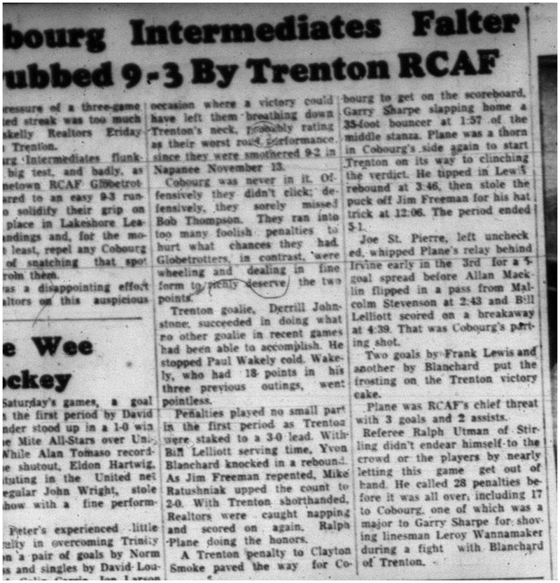 1964-01-08 Hockey -Intermediates vs. Trenton RCAF