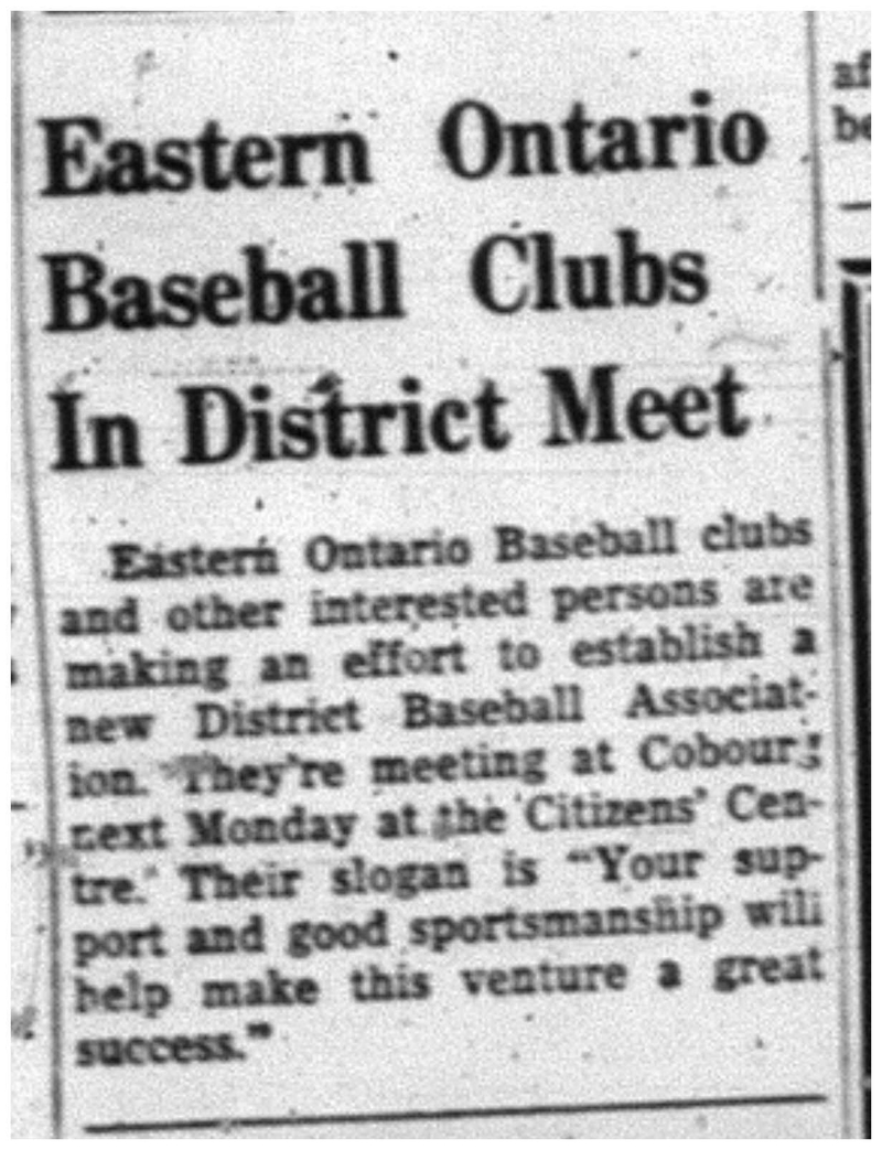 1964-01-15 Baseball -District meet -Eastern Ontario