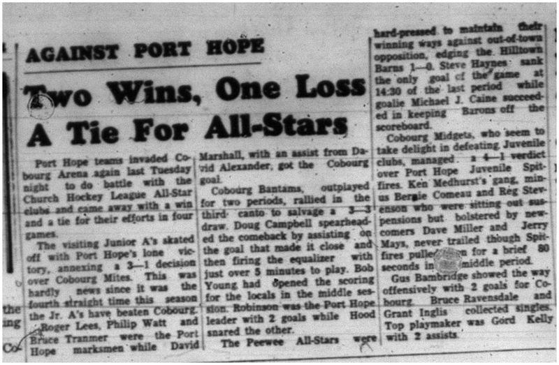 1964-01-15 Hockey -CCHL -Port Hope vs. Cobourg