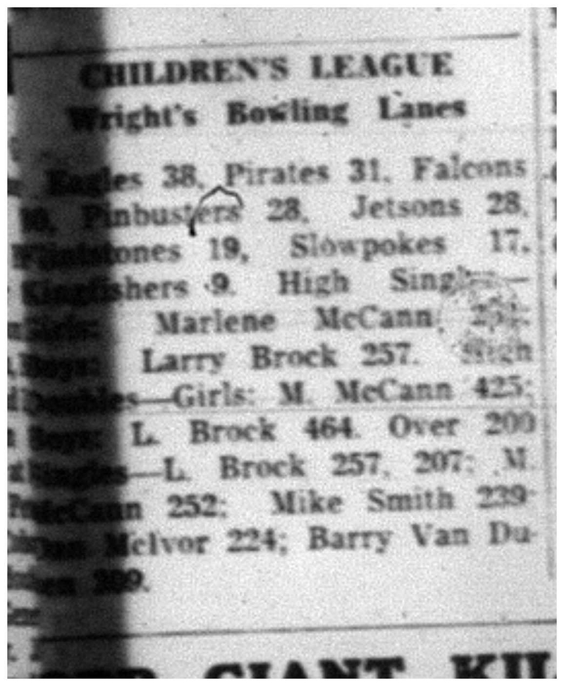 1964-01-22 Bowling -Childrens league -Wrights Bowling
