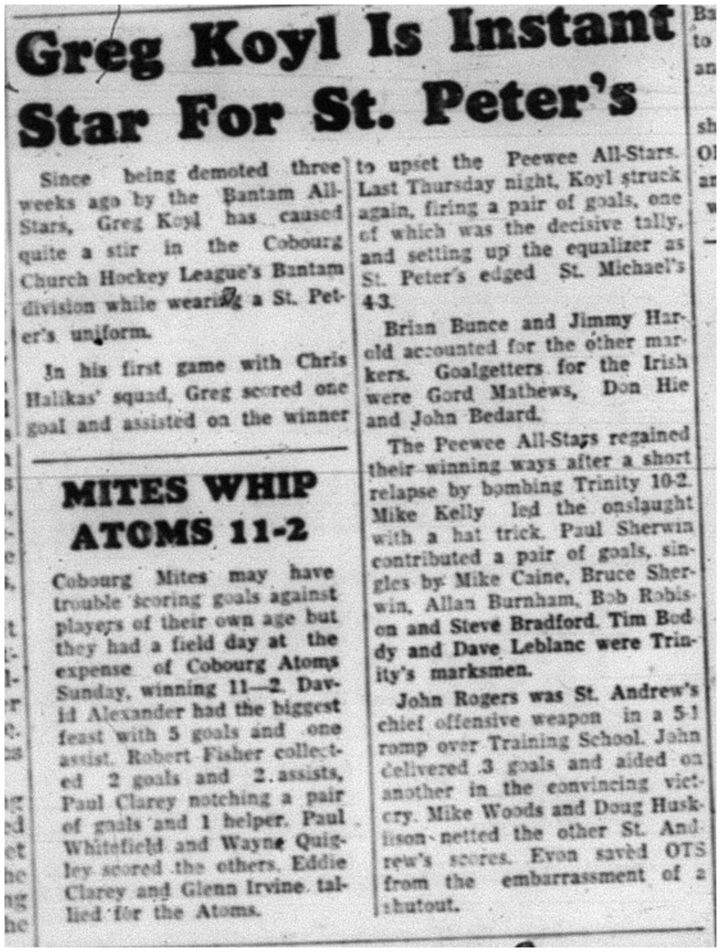 1964-01-22 Hockey -CCHL -Greg Koyl