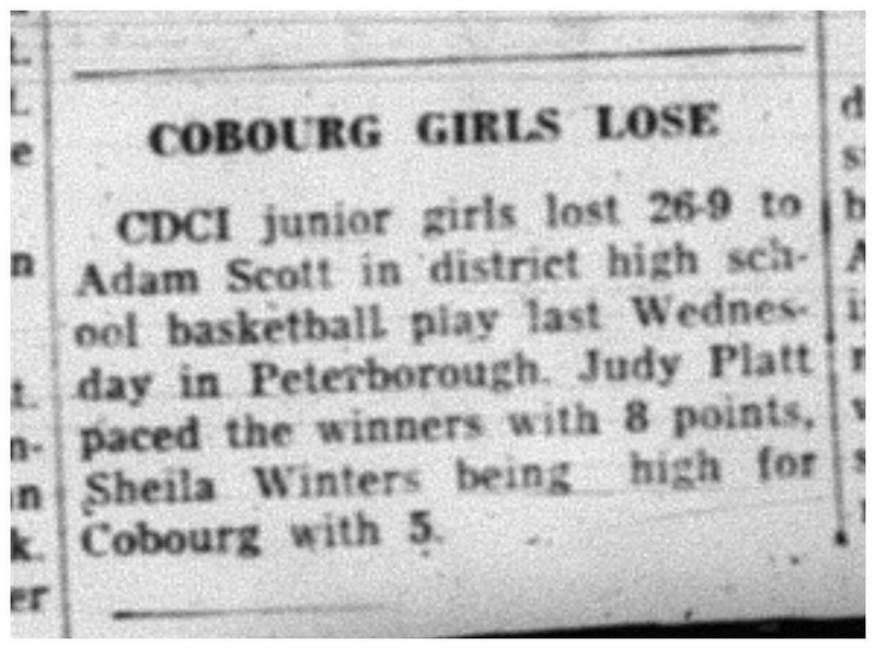 1964-01-22 School -Basketball -CDCI junior girls vs. Adam Scott