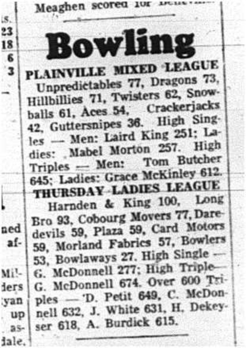 1964-01-29 Bowling -Plainville mixed league