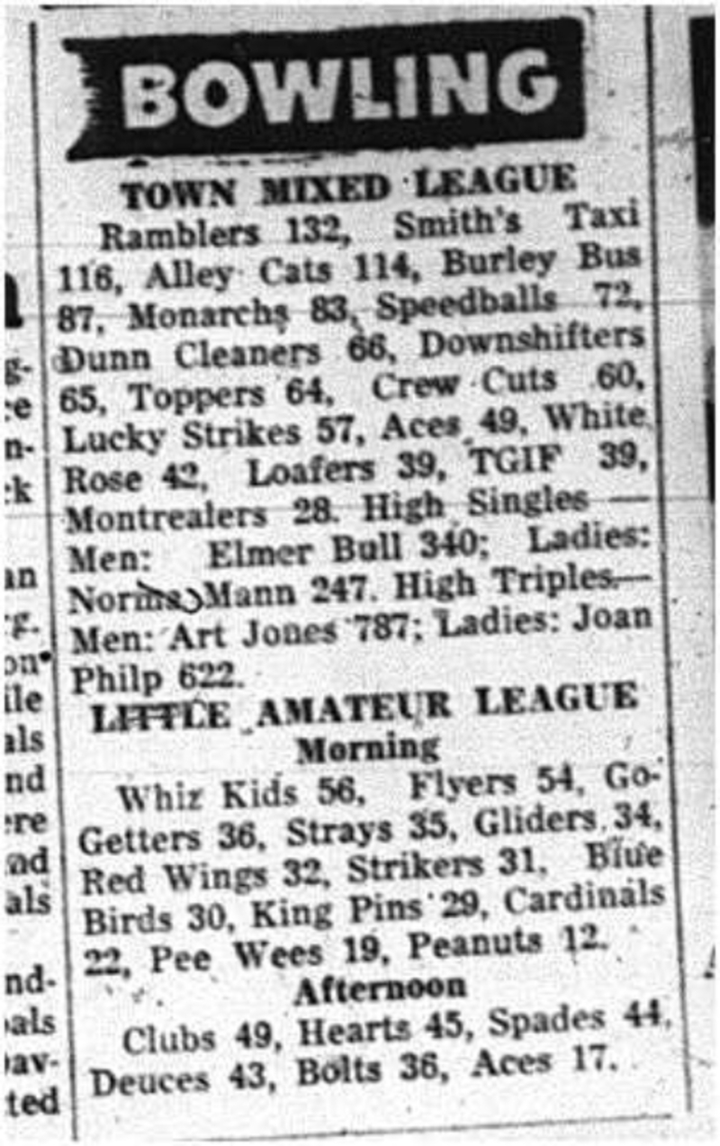1964-01-29 Bowling -Town mixed League