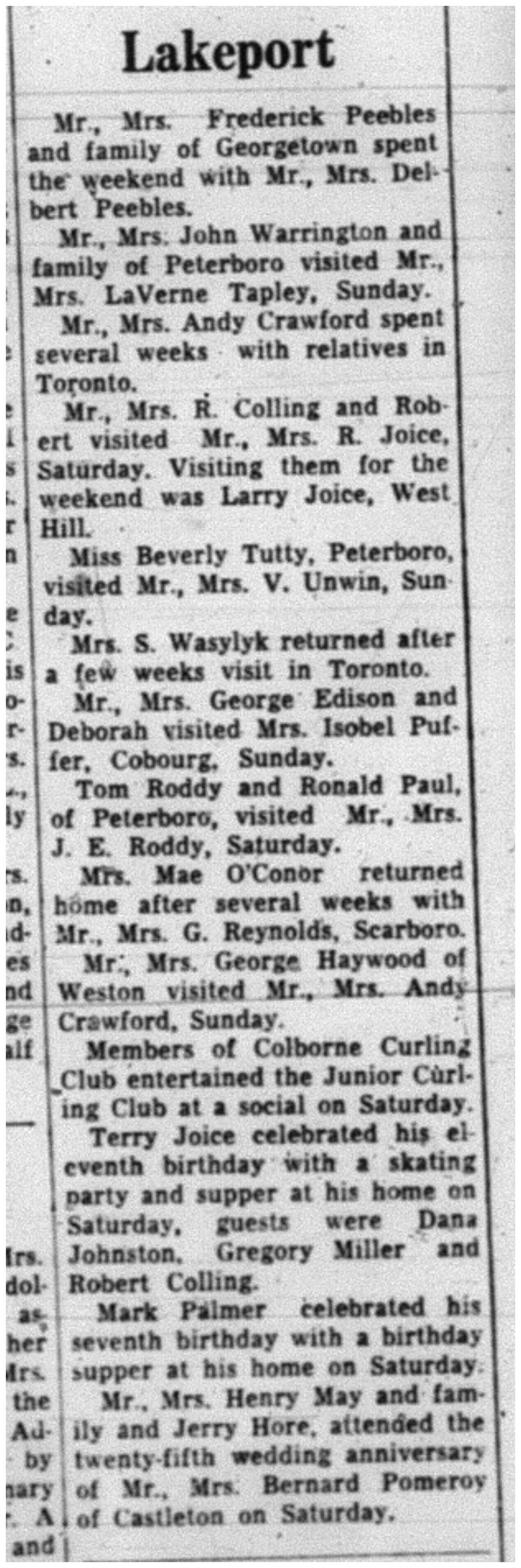 1964-01-29 Curling -Colborne Curling Club