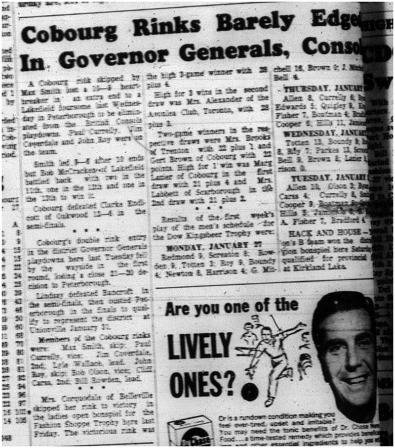 1964-01-29 Curling -Governor generals -Cobourg
