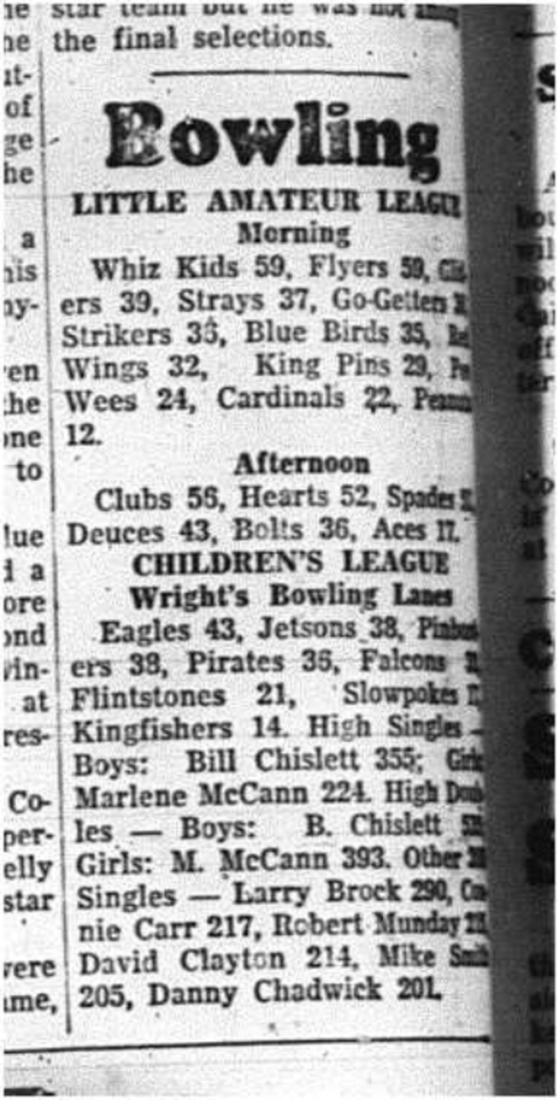 1964-02-05 Bowling -Little Amateur league