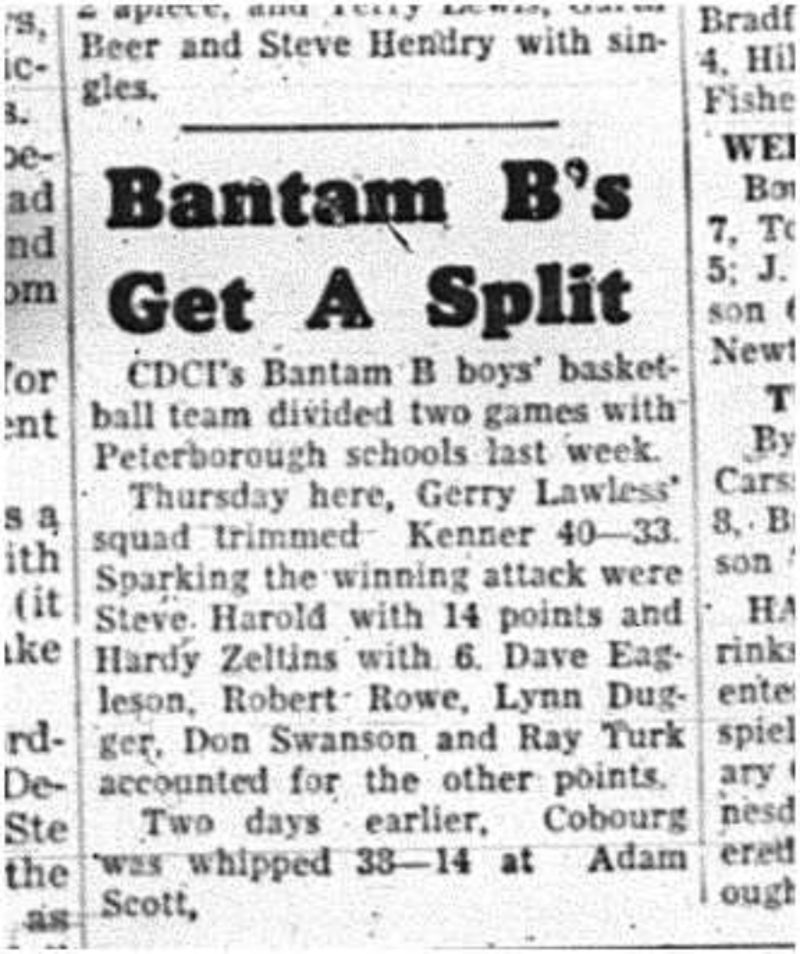 1964-02-05 School -Baskteball -CDCI Bantam B Boys -Kenner -Adam Scott